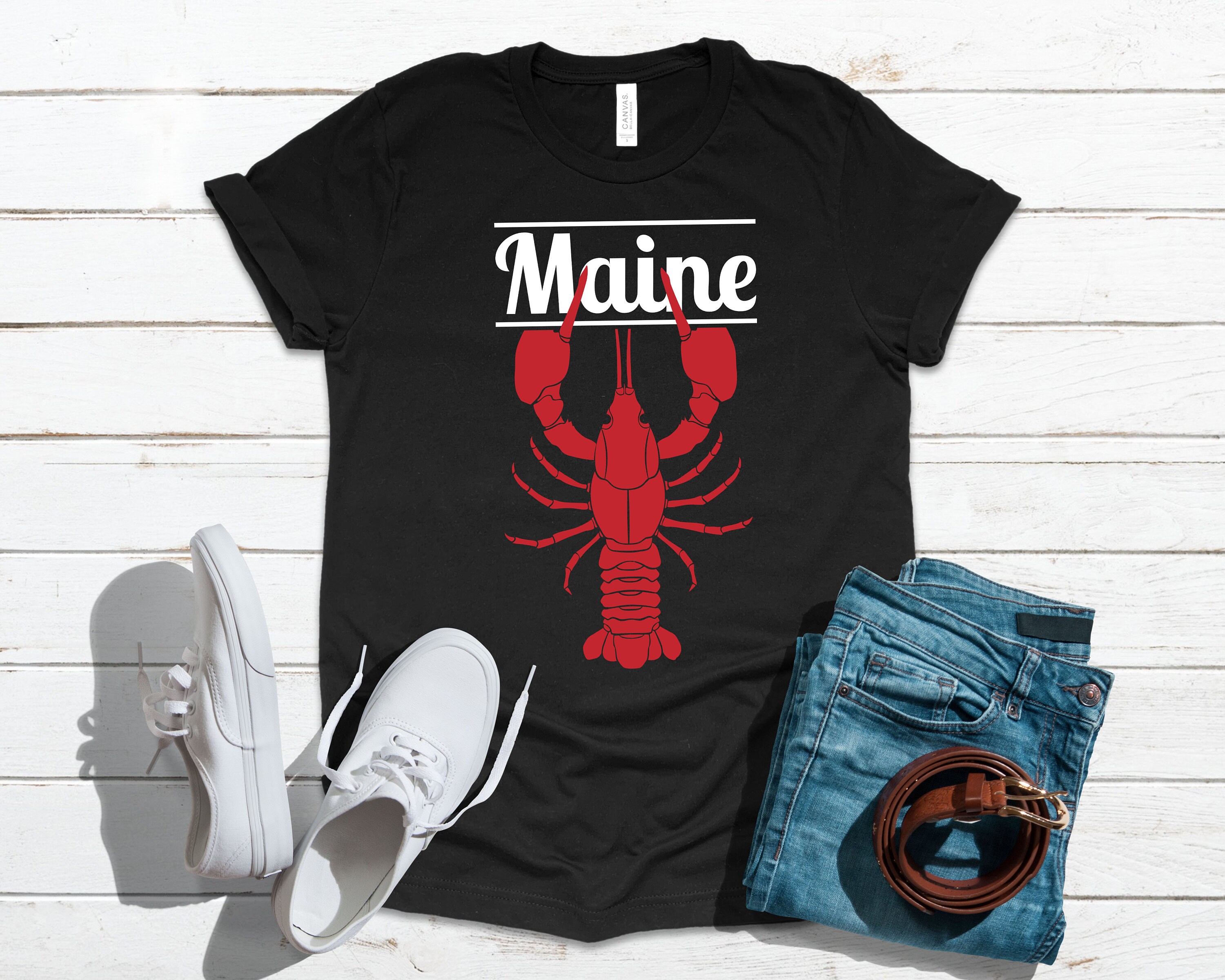 Maine Lobster Seafood | T-Shirt Tank Top Hoodie Sweatshirt Long Sleeve Apparel Gift
