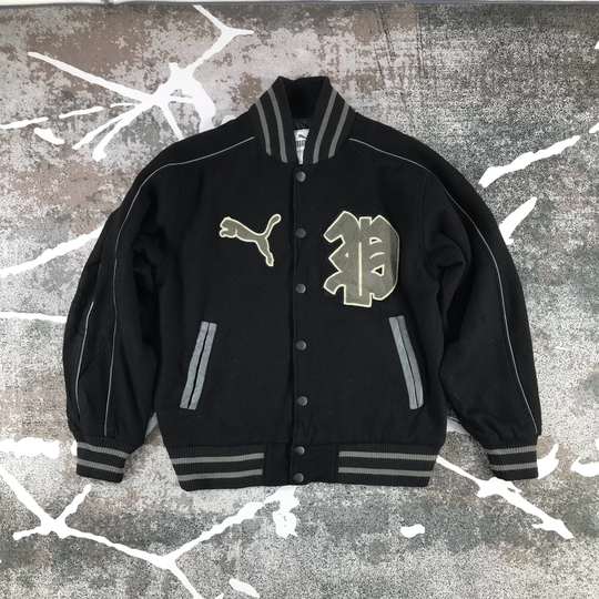 Vintage 90S Puma Varsity Jacket Letterman Wool Sportwear Large Size