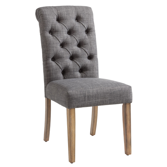Worldwide Homefurnishings Set of 2 Polyester/Polyester Blend Upholstered Side Chair (Wood Frame) in Brown | 202-968GY