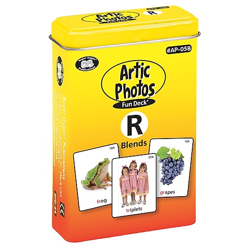 Super Duper Publications Articulation Photos Fun Deck, R Blends Sounds, New Color Photos, Tin (AP05B)