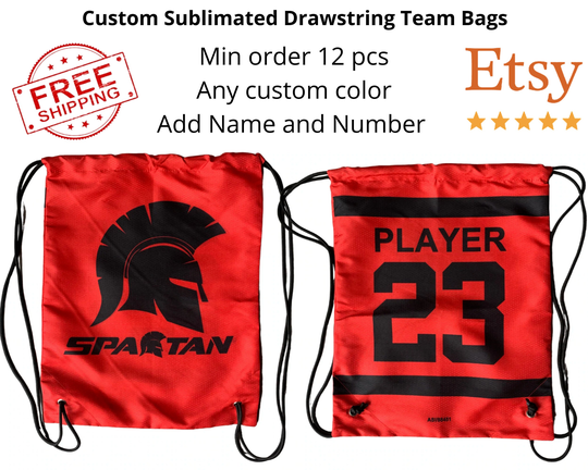 Custom Sublimated Drawstring Bag, Bags Bulk, Personalized Bags, Sports Team Backpack