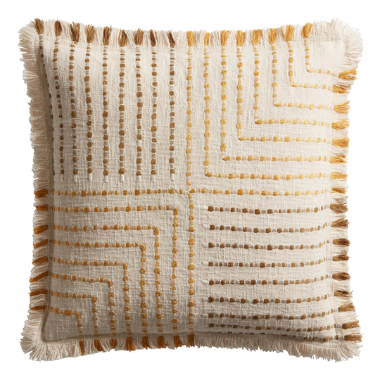 Ivory and Green Quadrant Stripe Throw Pillow - 20" Square by World Market