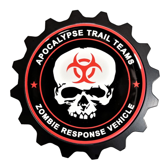 Aluminum Grille Trail Badge Fits Select Jeep Gladiator & 2007+ Wrangler With Inserts Size 3.75" Classic Apocalypse Response Team