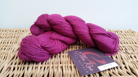 Worsted Alpaca Blend Yarn, Baby Ella Rae Cozy Alpaca, Wine 08, Washable Yarn