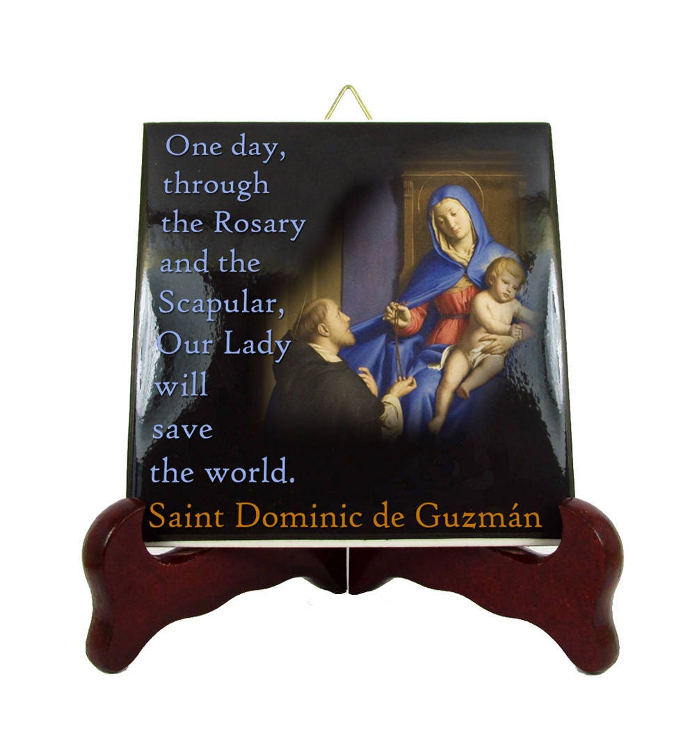 Religious Gifts - Catholic Saints Quotes St Dominic De Guzmn Ceramic Tile Religious Quotes Print Saint
