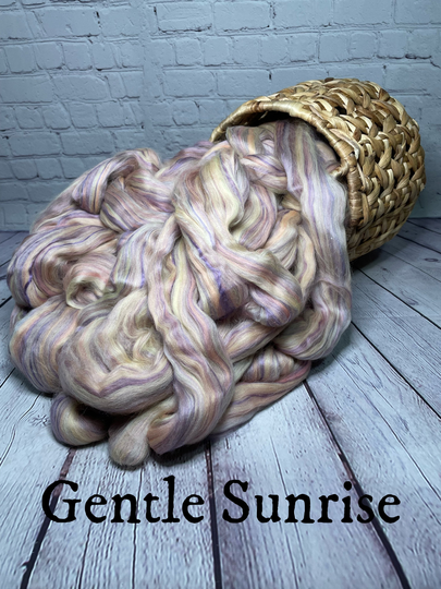 Gentle Sunrise Merino Bamboo Blend Wool Fiber 4 Ounces