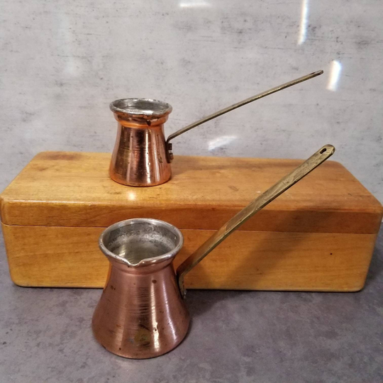 Two Zazoua Copper Turkish Coffee Pots/Butter Melts