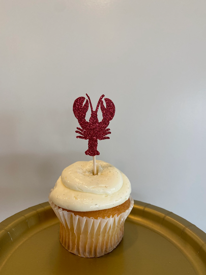 Lobster Cupcake Toppers, Nautical Party Decor, Ocean Sea Bachelorette, She Found Her Seafood Bbq Food Picks