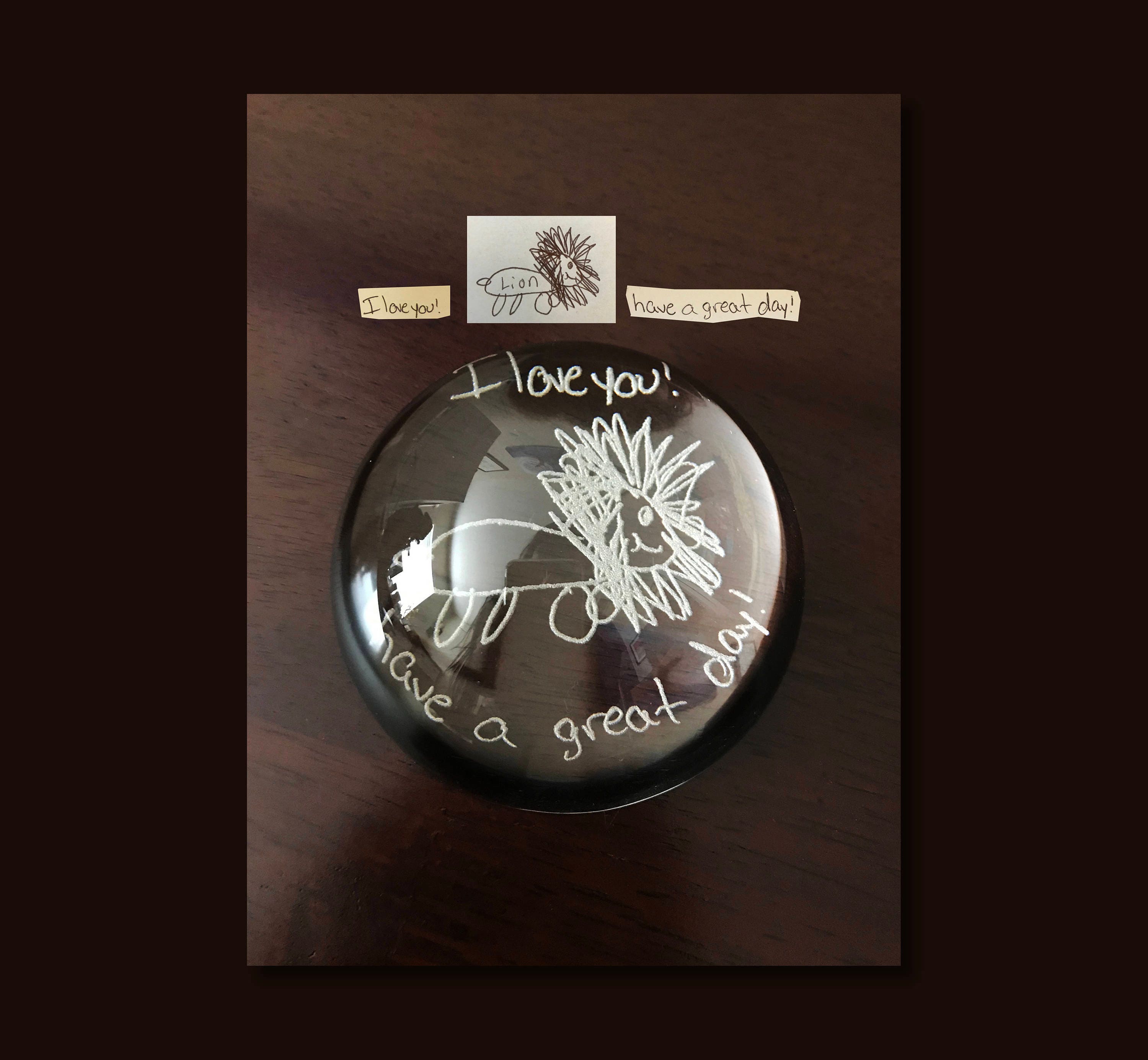 Glass Dome, Handwriting Gifts, Paperweight, Office Personalized Cabochon, Memorial Desk Gift