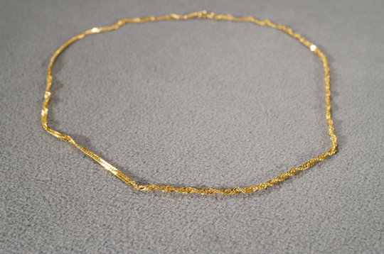 Vintage Sterling Silver With Yellow Gold Overlay Link Chain, 6 Grams, 18 Inches M11