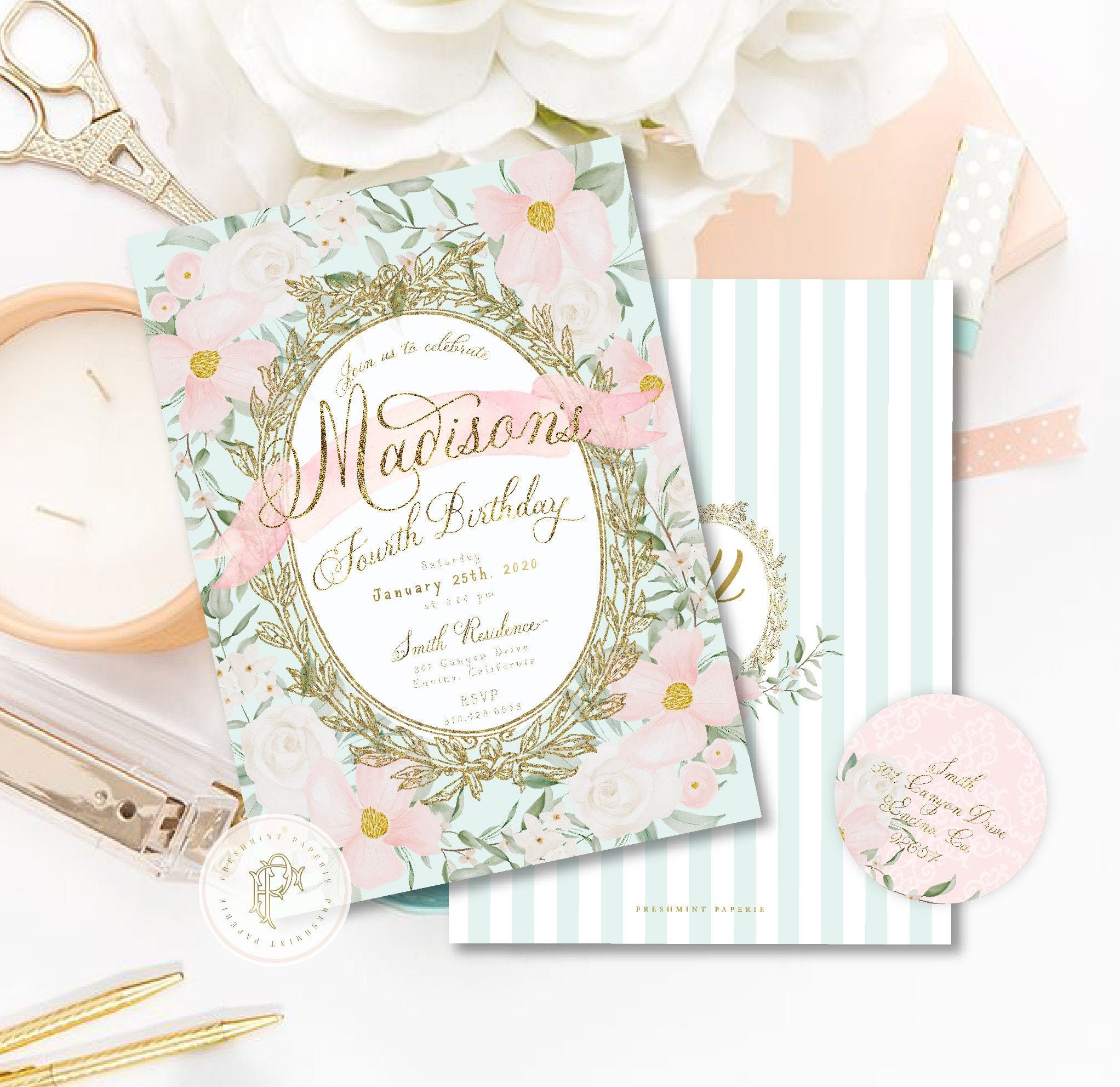 Laduree Invitation, Birthday, Ladure Party, Parisian Macaron Invitation, French Invitation