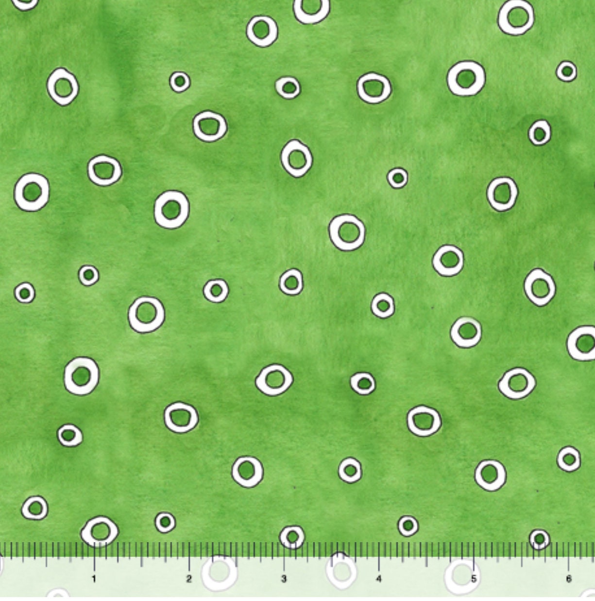 Alphabet Soup, Circles On Green Blender Fabric By The Yard From Qt Yardage & Fat Quarters Available