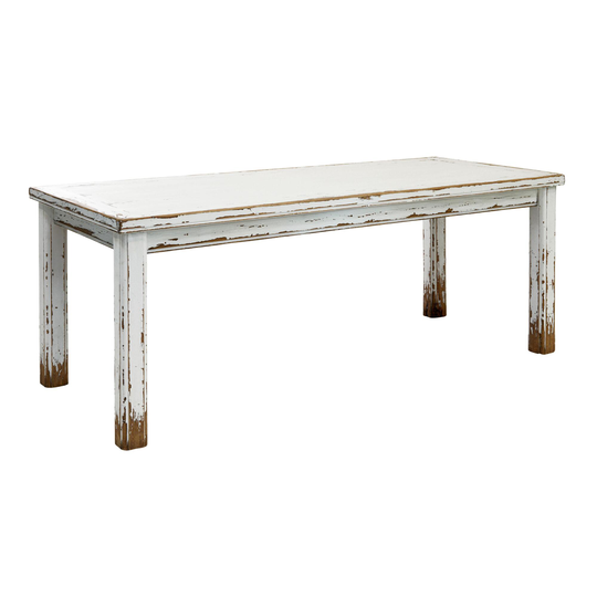 Antique White Reclaimed Pine Bremen Dining Table - Wood - Medium by World Market