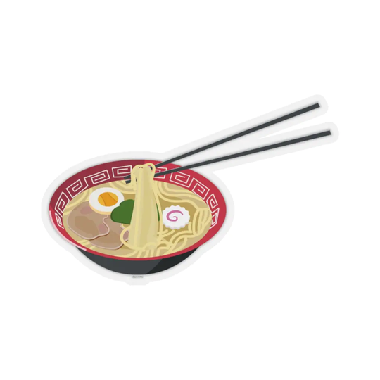 Ramen Sticker, Noodle Soup Asian Food Chopsticks Laptop Decal Vinyl Cute Waterbottle Tumbler Car Bumper Aesthetic Die Cut