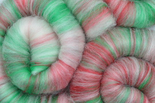 Sweet Rolls - Rolags Hand Blended For Spinning 1 Oz Increments Ribbon Candies