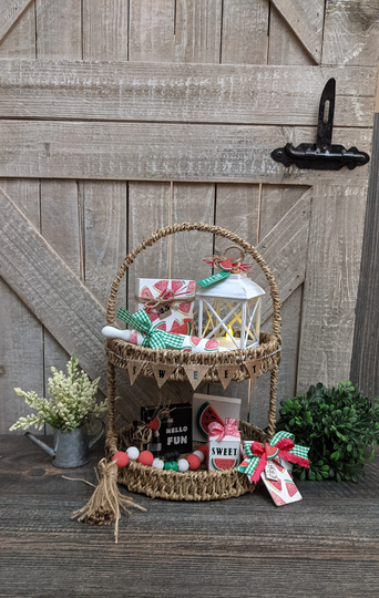 Watermelon Tiered Tray Bundle | Summer Tier Decor Shelf Sitters & Beaded Garland |, Summer Lantern Rolling Pin