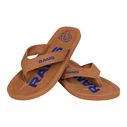 Men's FOCO Los Angeles Rams Color Pop Flip-Flop Sandals, Size: Medium, Multicolor