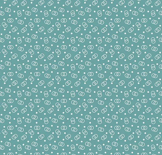 Cook Book Ring Toss Teal, Lori Holt For Riley Blake, 1/2 Yard - Cut Continuously, C11762- Teal