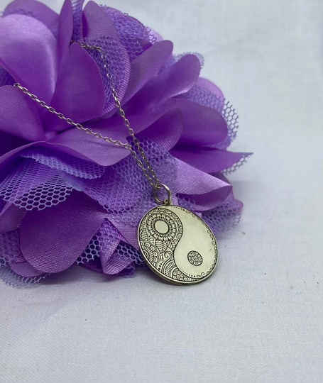 925 Sterling Silver Ying Yang Necklace. Personelized Creative Silverdesingjewelry. Silver, Gold, Rose Gold