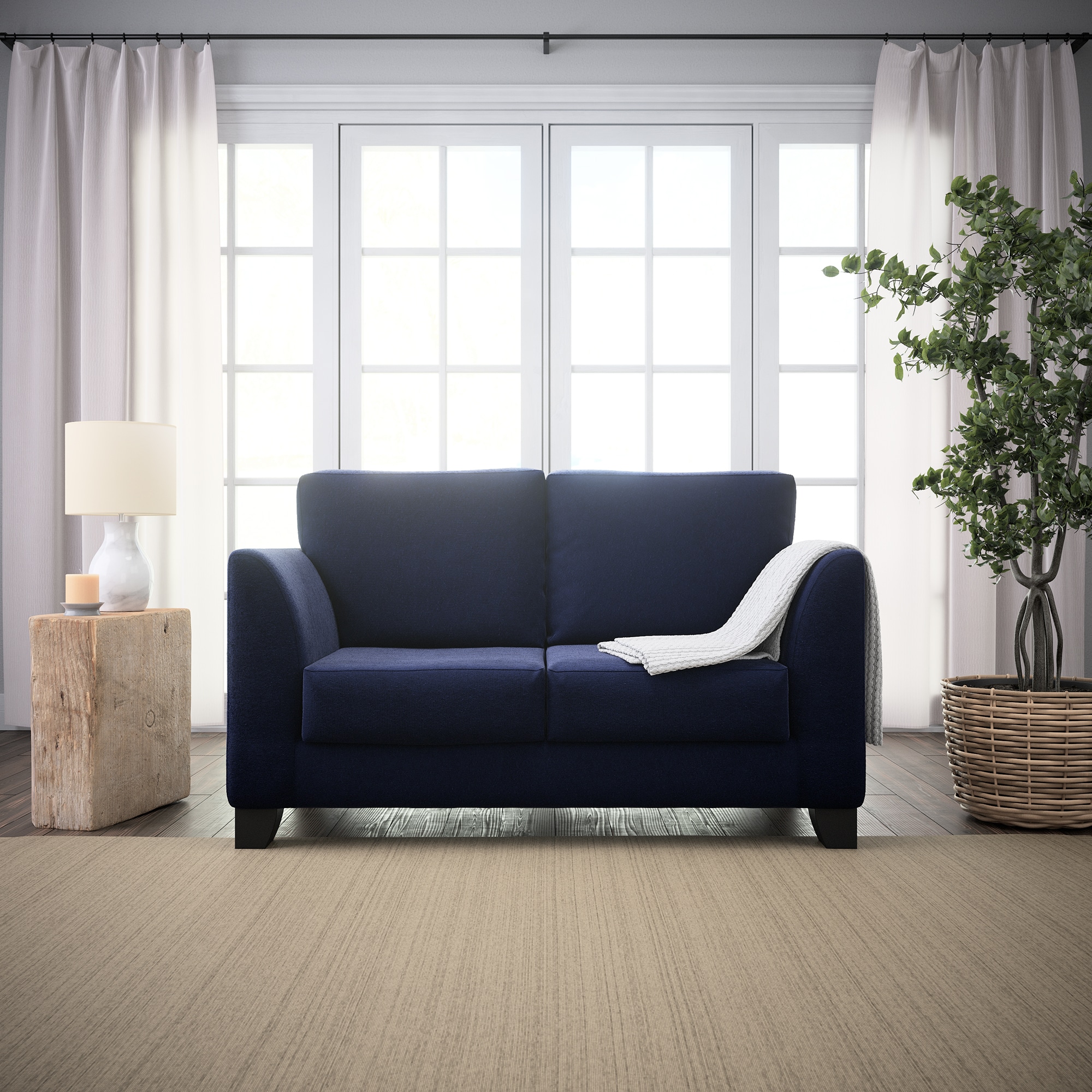 Brookside Holly Modern Navy Polyester/Blend Loveseat in Blue | BS0006LVS00NV