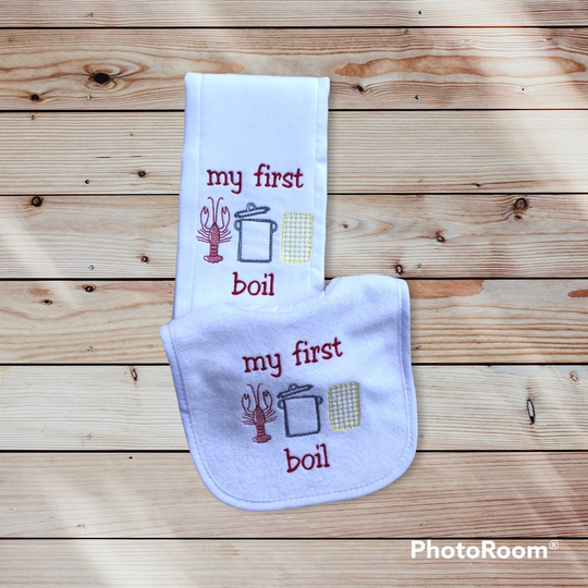 My First Seafood Boil Bib, Crawfish Boil, Baby Outfit, New Orleans Gift