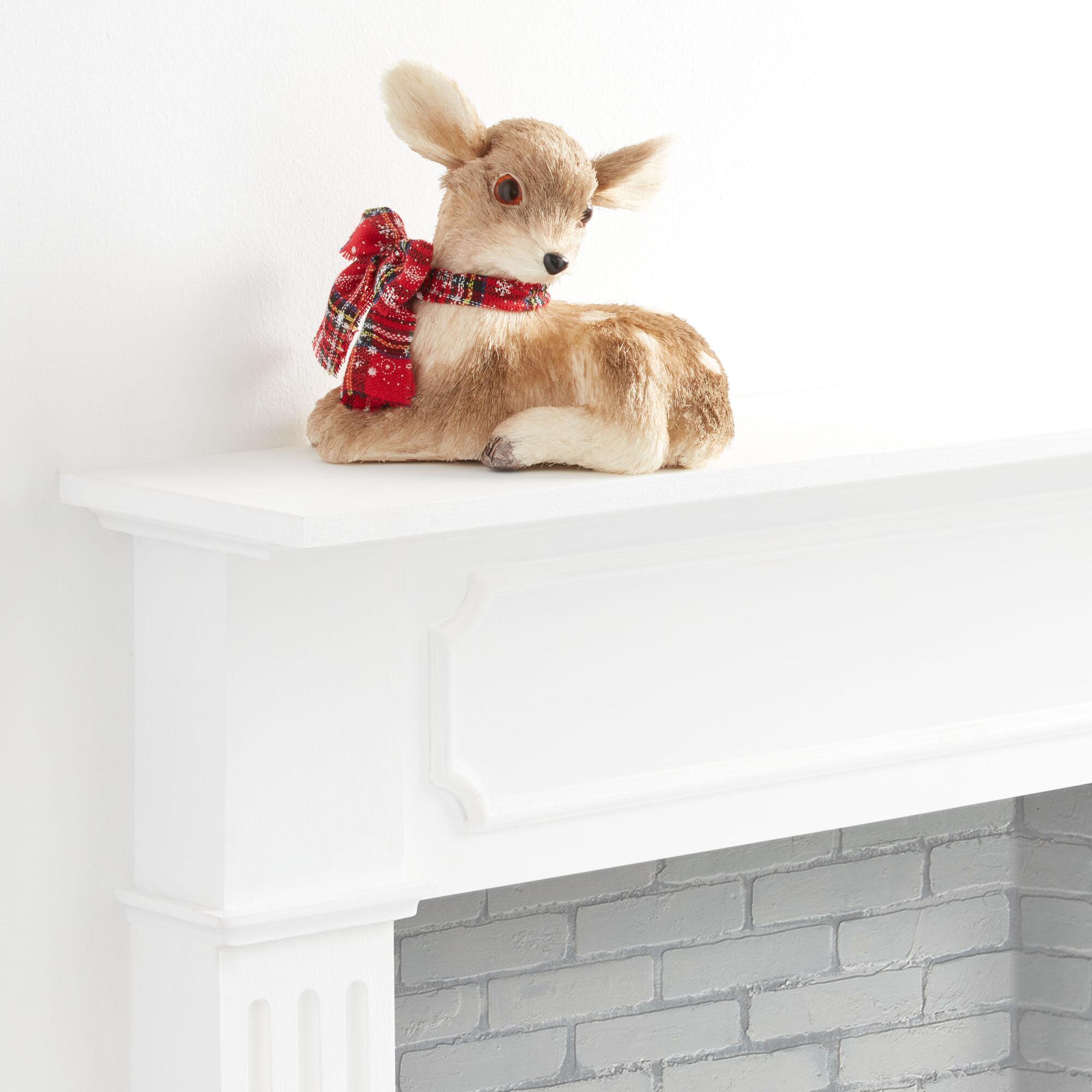 Pier Place Sisal Sitting Deer Decor: Silver by World Market