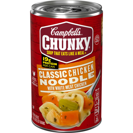 Campbell's Chunky Soup, Classic Chicken Noodle Soup Can - 18.6 oz