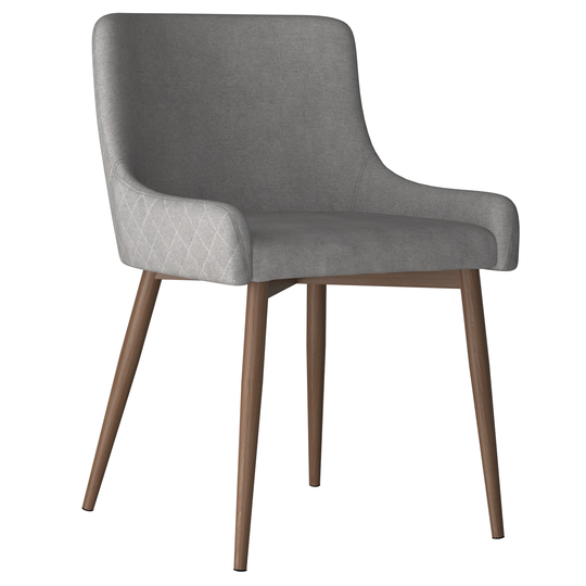 Worldwide Homefurnishings Set of 2 Contemporary/Modern Polyester/Polyester Blend Upholstered Side Chair (Metal Frame) in Gray | 202-086GY/WAL