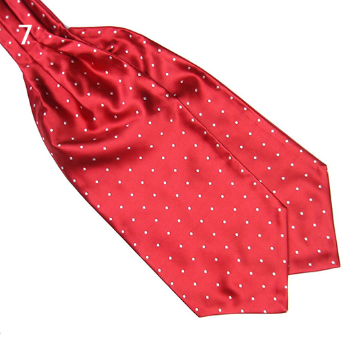 Men's Fashion Smooth Polka Dots Print Ascot Tie Neck Tie Silk Blend Scarf Cravat - purple