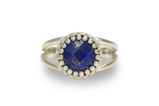 Birthstone Ring Silver Lapis Gemstone Delicate Wisdom Birthday Ring Graduation Gift
