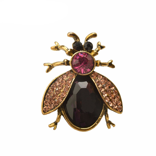 Fly Bug Brooch Rhinestones Insect