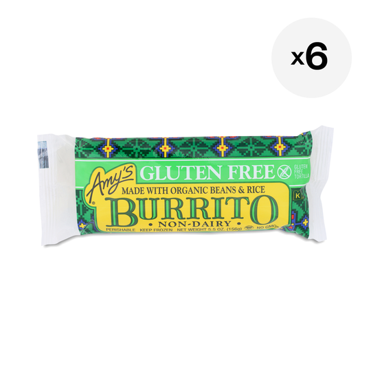 Amy's Gluten Free Bean & Rice Burrito, 6 Pack 6 x 5.5 oz pouches