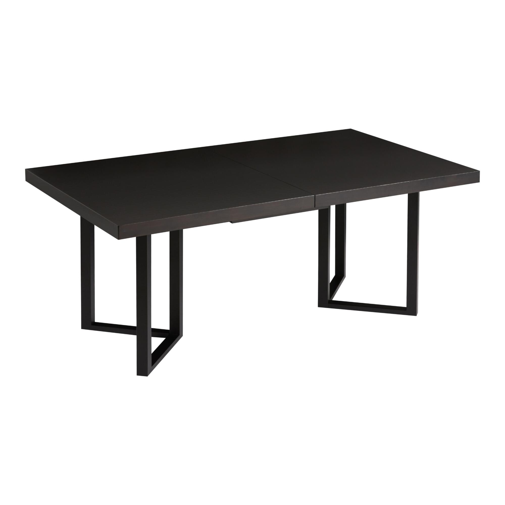 Dark Charcoal Emiliano Extension Dining Table: Black/Gray - Metal by World Market