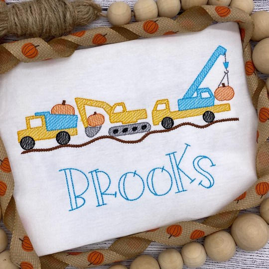 Boys Fall Shirt, Pumpkin Construction Shirt, Fall Construction Toddler Shirt For Toddler, Boys