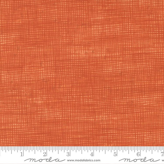 Ghostly Greetings Pumpkin Orange Crosshatch Blender Cotton Print By The 1/2 Yard Deb Strain Moda Fabric 56048-15