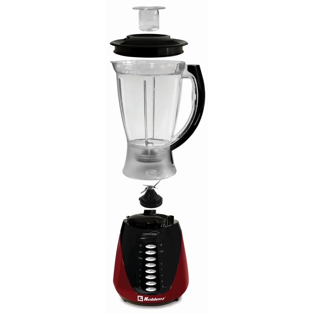 Koblenz 1.5-Liter Kitchen Magic Collection 10 Speed and Pulse Plastic Jar Blender Stainless Steel in Red | KBZLKM4510PR