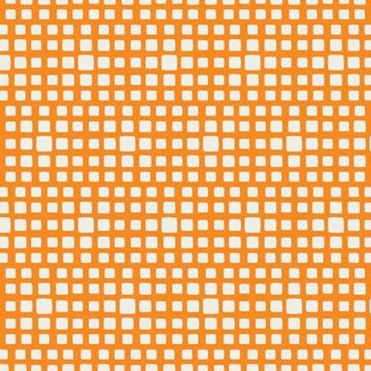 Mandarin, Orange Whit Square Blender Fabric, Squared Elements, Art Gallery Fabric