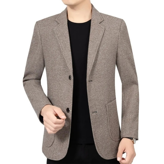 Autumn New Business Men's Blazer Korean Fashion Trend Solid Color Suit Coat Wool Blends High Quality Slim Men's Suit Jacket 3XL - light coffee color,