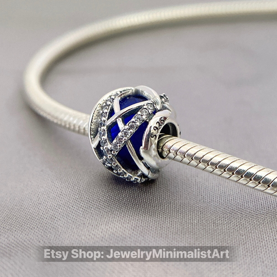 Charms For Bracelet, Blue Galaxy Charm Fits All Bracelets Necklaces, Fully Stamped, Sterling Silver Charms, Mother's Day Gift