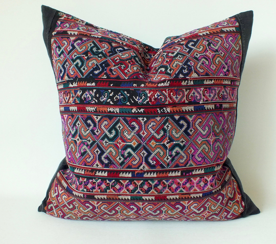 Hmong Pillow Cover Cushion Case Throw Pillow Floor Cushions Frazada Fabrics Ethnic Fabrics Recycled Cross Stitch Textiles