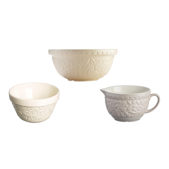Mason Cash Cream In the Forest All Purpose Bowls 3 Piece Set: White by World Market