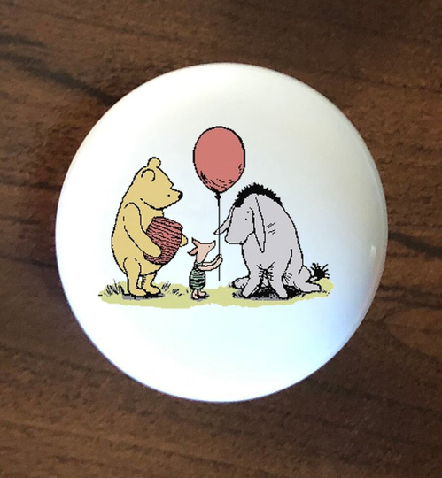 Pooh Eeyore Piglet Home Decor Ceramic Knob Kitchen Cabinet Door Or Drawer Pull White
