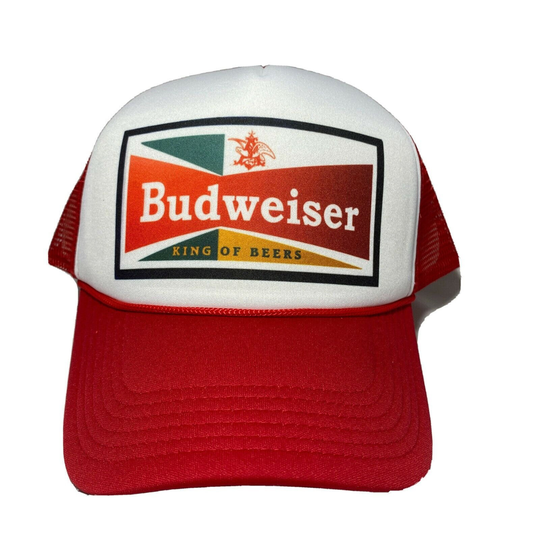 Budweiser Beer Trucker Hat Baseball Cap Mesh Retro King Of Beers