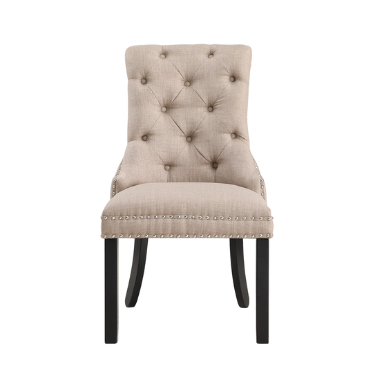 Boraam Industries Set of 2 Beth Contemporary/Modern Polyester/Polyester Blend Upholstered Dining Side Chair (Wood Frame) in Brown | 3651105