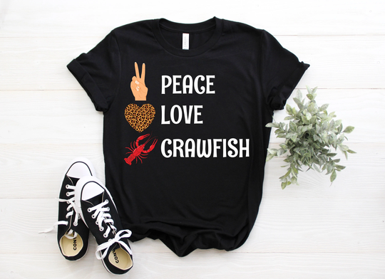 Peace Love Crawfish Boil Vintage T-Shirt, Funny Gift, Cooking Seafood Pot Chef, Fishing Fisherman Present, Mothers Day Fathers Day