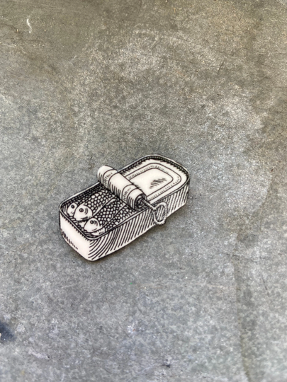 Sardines in A Tin Can Pin Illustration Tinned Fish Acrylic