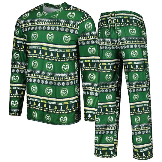Men's Concepts Sport Green Colorado State Rams Swivel Long Sleeve T-Shirt & Pants Sleep Set, Size: XL