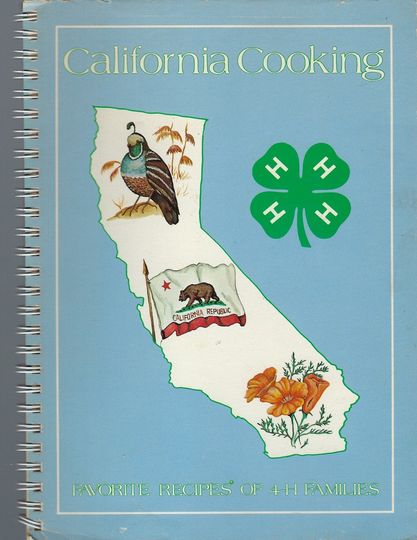 Berkeley Ca Vintage 1984 4-H Clubs California Cooking Cookbook State-Wide Families Favorite Recipes Collectible Souvenir Rare Cook Book
