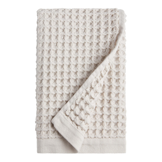 Light Gray Waffle Weave Cotton Hand Towel by World Market