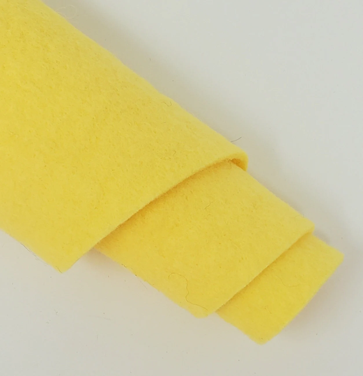Hand Washed Merino Wool Blend Felt 9"x12" Sheets Banana Cream Color